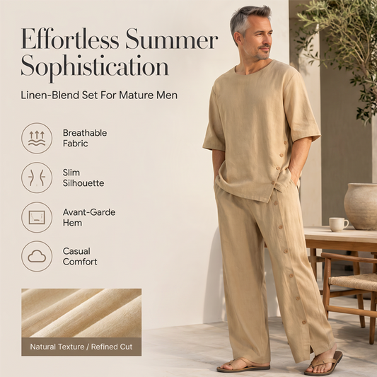 Zweiteiliges Set mit lässigem Hemd und Hose für Herren