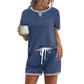 💚✨Lässiges Set für Damen – Lässiges Oberteil + Shorts mit Kordelzug | Weiches Premium-Material, ganztägiger Tragekomfort | 5 Farben🌿