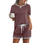 💚✨Lässiges Set für Damen – Lässiges Oberteil + Shorts mit Kordelzug | Weiches Premium-Material, ganztägiger Tragekomfort | 5 Farben🌿