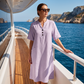 Lässiges Sommerkleid mit Knöpfen für Damen