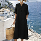 Lässiges Sommerkleid mit Knöpfen für Damen