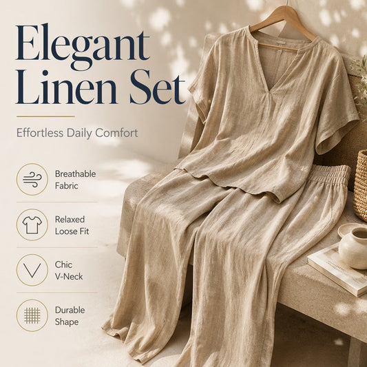 🌙 Heute um Mitternacht vorbei – verpassen Sie es nicht, sonst warten Sie ein Jahr! Damen Freizeit-Baumwoll-Leinen-Loungewear-Set