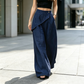 ✨Damenhose mit asymmetrischem Wickelausschnitt und weitem Bein