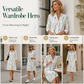 Langärmliges bedrucktes Hemdkleid für Damen – lässiges, geknöpftes, elegantes Midi-Kleid