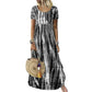 Lässiges, locker sitzendes Damenkleid mit Tie-Dye-Muster