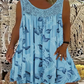 Ärmelloses Damenkleid mit Rundhalsausschnitt und Print