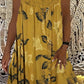 Ärmelloses Damenkleid mit Rundhalsausschnitt und Print