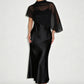 Elegantes zweiteiliges Kleiderset für Damen mit Cape