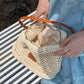 🏖️ Sommer-Sale 60% Rabatt 🏝️👜🛍️Beige Strick-Wickeltasche geräumig | Sommer Schultertasche für Strandspaziergänge, Brunch und Resort-Tage🎁