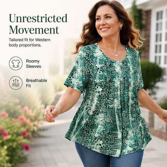 👕Fließendes Tunika-T-Shirt mit Blumenmuster🏵️