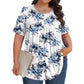 👕Fließendes Tunika-T-Shirt mit Blumenmuster🏵️