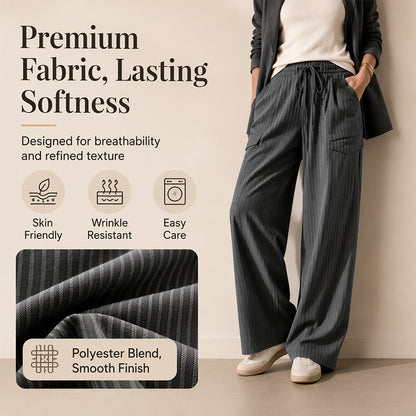 👖 Damen gerippte Kordelzug-Geradehose – bequem, vielseitig & stylisch – mit verstellbarem Kordelzug & geradem Bein – perfekt für Alltag, Büro & Freizeit – weicher Stoff, figurschmeichelnder Schnitt – ideal für warme Tage & entspannte Stunden