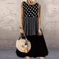 Bestseller🏆👗 Ärmelloses Patchwork-Kleid – Vielseitiges Polka-Dot- und Karomuster für jeden Anlass 🌸✨