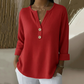 👚Top-Auswahl – Henley-Shirt mit V-Ausschnitt und Waffelstruktur – Atmungsaktiver Stoff und vielseitige Unifarben 🌿
