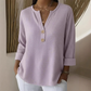 👚Top-Auswahl – Henley-Shirt mit V-Ausschnitt und Waffelstruktur – Atmungsaktiver Stoff und vielseitige Unifarben 🌿
