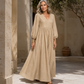 💕Neu eingetroffen 50% RABATT👗Maxikleid für Damen mit V-Ausschnitt und Falten