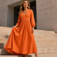 💕Neu eingetroffen 50% RABATT👗Maxikleid für Damen mit V-Ausschnitt und Falten