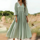 💕Neu eingetroffen 50% RABATT👗Maxikleid für Damen mit V-Ausschnitt und Falten