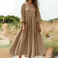 💕Neu eingetroffen 50% RABATT👗Maxikleid für Damen mit V-Ausschnitt und Falten