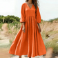 💕Neu eingetroffen 50% RABATT👗Maxikleid für Damen mit V-Ausschnitt und Falten