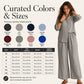 Women's Long Sleeve Shirt & Wide-Leg Pants Set