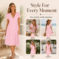 👗Top-Empfehlung – Kleid mit V-Ausschnitt, Lochstickerei und Wellenkante – leicht und romantisch, ideal für Gartenpartys oder einen Brunch 🌿