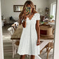 👗Top-Empfehlung – Kleid mit V-Ausschnitt, Lochstickerei und Wellenkante – leicht und romantisch, ideal für Gartenpartys oder einen Brunch 🌿