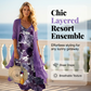 Aktueller Trend⭐Elegantes Maxikleid mit transparentem Überwurf🍃Leichter Stoff und anmutige Maxilänge für Eleganz im Alltag