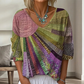 🌺Damen Retro-Patchwork-V-Ausschnitt-Bluse