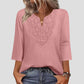 ☀️👚Top-Empfehlung – Bluse mit V-Ausschnitt und Spitzenbesatz – atmungsaktiver Stoff und figurschmeichelnder Fall für Arbeit oder Wochenende 🌿