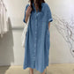 Zeitlich begrenztes Angebot: 50 % Rabatt！👗Weites Hemdblusenkleid aus Denim für Damen