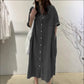 Zeitlich begrenztes Angebot: 50 % Rabatt！👗Weites Hemdblusenkleid aus Denim für Damen