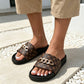 Unisex Monogramm-Sommersandalen mit Metallkette