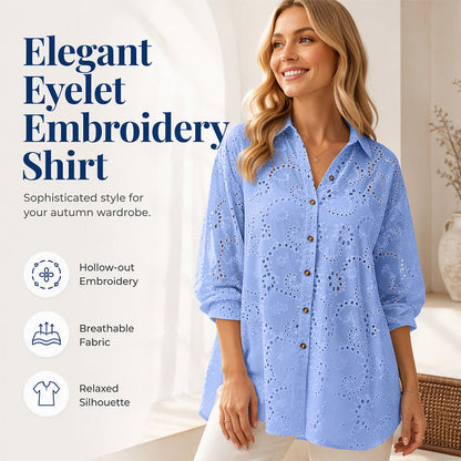 Damen-Shirt mit Aussparungen, Lochspitze und Burnout-Effekt, kurzärmelig