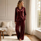 Zweiteiliges Lounge-Set aus Samt für Damen im Freizeitstil