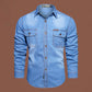 Bestseller🏆👔 Klassisches Baumwollhemd im Denim-Look – lockere Passform und zeitloser Stil für den Alltag