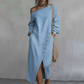 ✨🛍️Neu eingetroffen – Off-Shoulder-Kleid aus Denim – lockere Passform & trendiger Schnitt