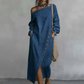 ✨🛍️Neu eingetroffen – Off-Shoulder-Kleid aus Denim – lockere Passform & trendiger Schnitt