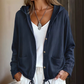 Damen lässige Jacke mit Kapuze und Kordelzug am Saum.