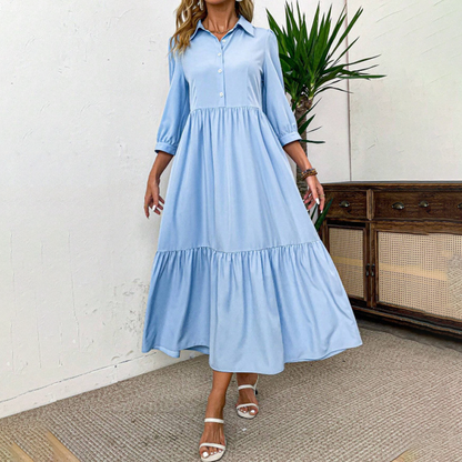 Einfarbiges, locker sitzendes Damenkleid