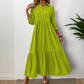 Einfarbiges, locker sitzendes Damenkleid