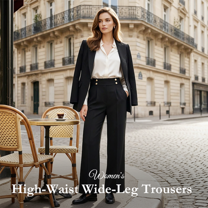 Ein absolutes Must-Have🔥👖 – Maßgeschneiderte Hose mit hoher Taille und 4 Metallknöpfen – Formbetonte Taille und knitterfreier Tragekomfort für die Arbeit oder das Wochenende