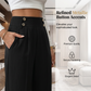 Ein absolutes Must-Have🔥👖 – Maßgeschneiderte Hose mit hoher Taille und 4 Metallknöpfen – Formbetonte Taille und knitterfreier Tragekomfort für die Arbeit oder das Wochenende