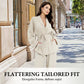 2-teiliges Set für Damen: elegantes Oberteil mit V-Ausschnitt und Hose mit weitem Bein