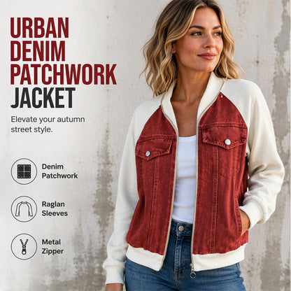 🎁Neuheiten 55 % Rabatt💥Kreative Denim-Splicing-Jacke für Damen 🧥 – Ausgefallene Streetwear für coole Alltags-Looks