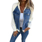 🎁Neuheiten 55 % Rabatt💥Kreative Denim-Splicing-Jacke für Damen 🧥 – Ausgefallene Streetwear für coole Alltags-Looks