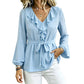 Elegante Damenbluse mit Rüschen und Taillengürtel