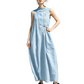 Schickes, ärmelloses Maxikleid mit Knöpfen für Damen
