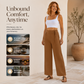 ✨Neuheiten & Sonderangebote – Damenhose mit hoher Taille, Kordelzug und geradem Bein
