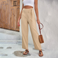 ✨Neuheiten & Sonderangebote – Damenhose mit hoher Taille, Kordelzug und geradem Bein